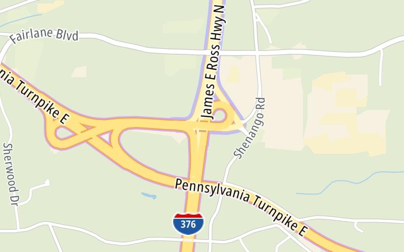 Static map of Beaver Valley Expressway at PA Turnpike / PA 351