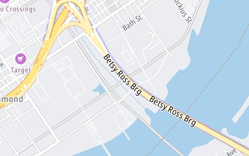 Static map of Betsy Ross Bridge at Bridesburg / Philadelphia