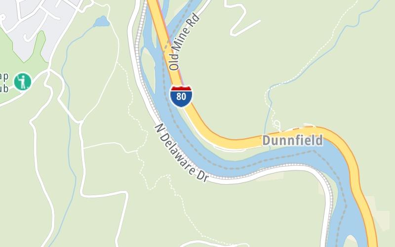 Static map of Delaware Water Gap Toll Bridge at River Road