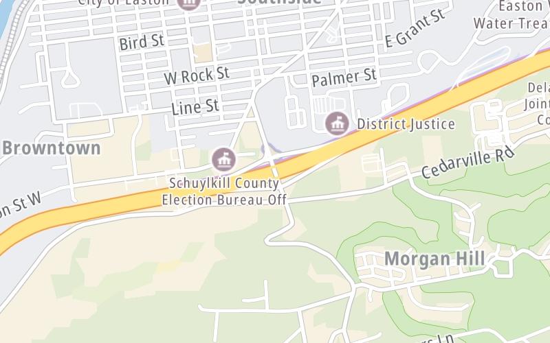 Static map of I78 Toll Bridge at Morgan Hill Road