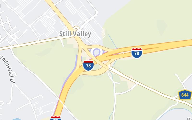 Static map of I78 Toll Bridge at NJ 173