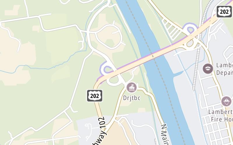 Static map of New Hope Lambertville Toll Bridge at PA 32 / River Road