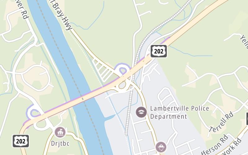 Static map of New Hope Lambertville Toll Bridge at NJ 29 / River Road / N Main St