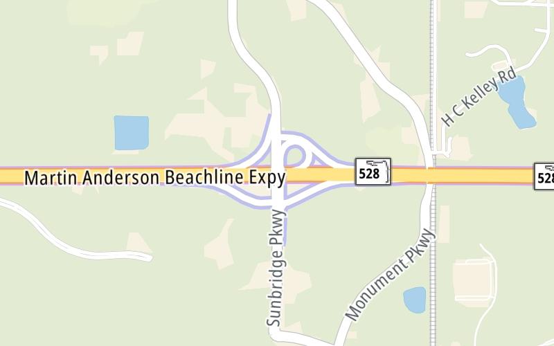 Static map of Beachline Expressway at Innovation Way/Sunbridge Pkwy