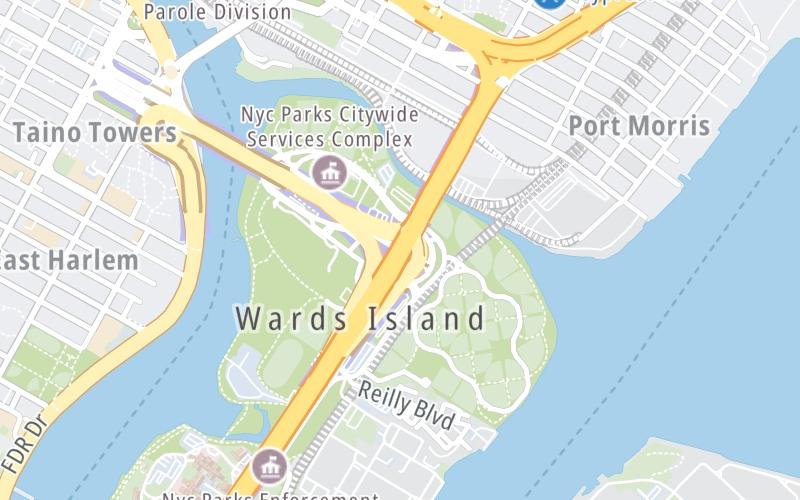 Static map of Robert F Kennedy Bridge at Manhattan / Randalls Island