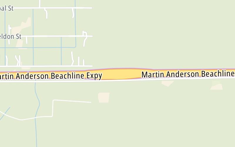 Static map of Beachline Expressway at Dallas Mainline Toll Plaza