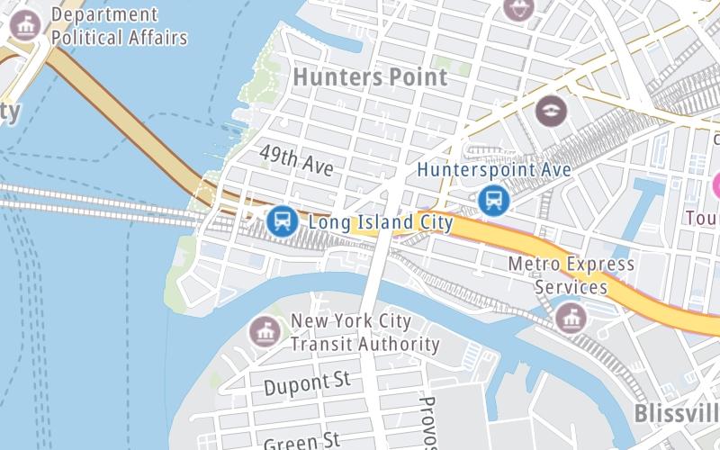 Static map of Queens Midtown Tunnel at Queens / L.I.E.