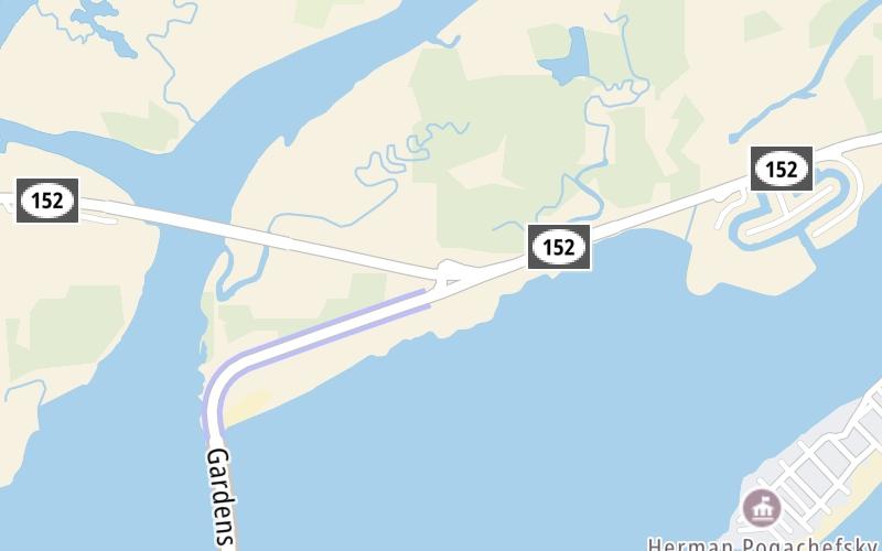 Static map of Ocean City Longport Bridge at NJ 152 / Longport