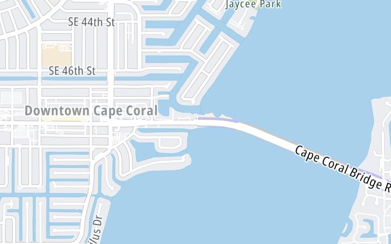 Static map of Cape Coral Bridge at Cape Coral