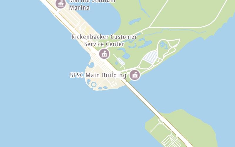 Static map of Rickenbacker Causeway at Virginia Beach Drive