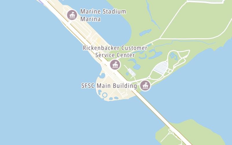 Static map of Rickenbacker Causeway at Miami Seaquarium