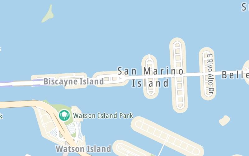 Static map of Venetian Causeway at San Marco Island East