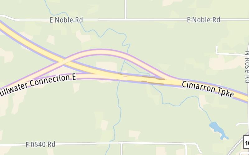 Static map of Cimarron Turnpike at Turnpike Spur / Stillwater