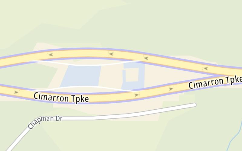 Static map of Cimarron Turnpike at Lone Chimney Concession Plaza