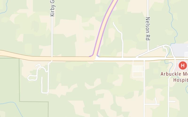 Static map of Chickasaw Turnpike at SH 7 / to I–35