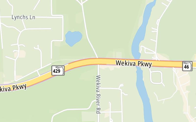 Static map of Western Beltway at Wekiva River Road