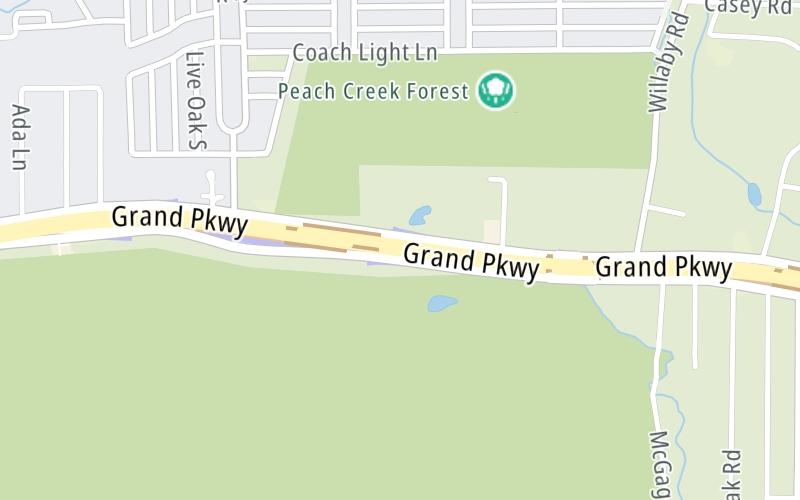 Static map of Grand Parkway at FM 1485 / Galaxy Blvd.