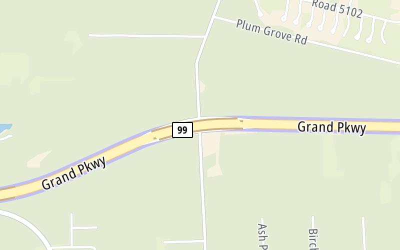 Static map of Grand Parkway at Plum Grove Road