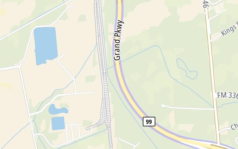 Static map of Grand Parkway at Mont Belvieu Mainline Toll Gantry