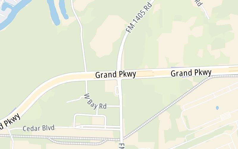 Static map of Grand Parkway at FM 1405