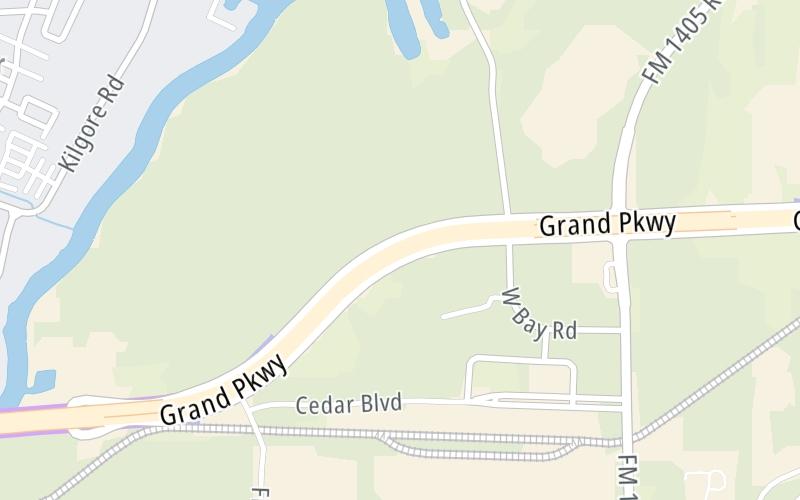 Static map of Grand Parkway at FM 1405 Mainline Toll Gantry