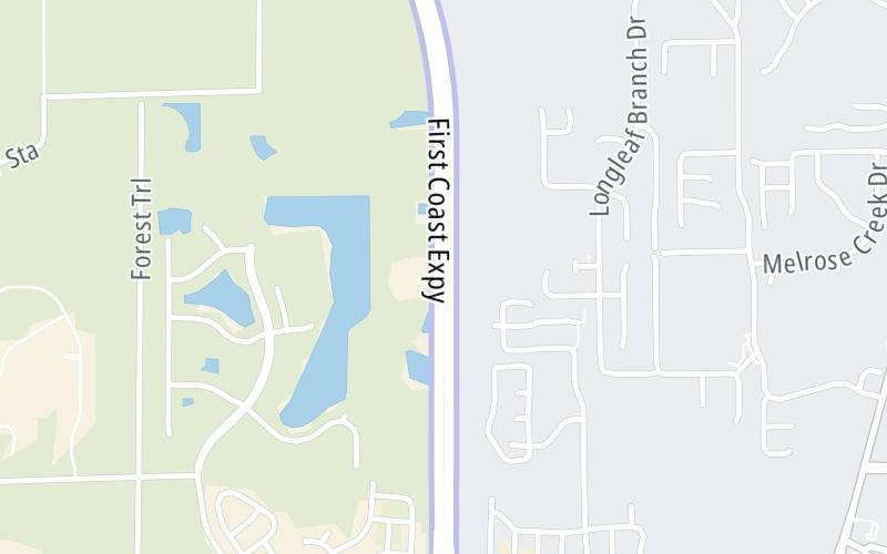 Static map of First Coast Expressway at Argyle Forest Plaza