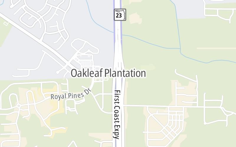 Static map of First Coast Expressway at Oakleaf Plantation Pkwy / Challenger Dr / Discovery Dr