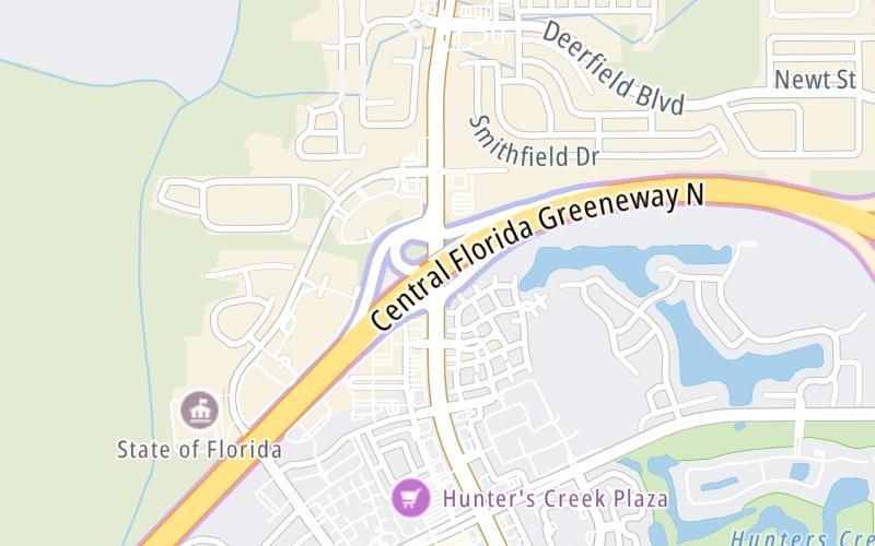 Static map of Central Florida Greeneway at South John Young Parkway