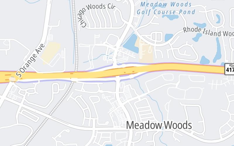 Static map of Central Florida Greeneway at Landstar Boulevard