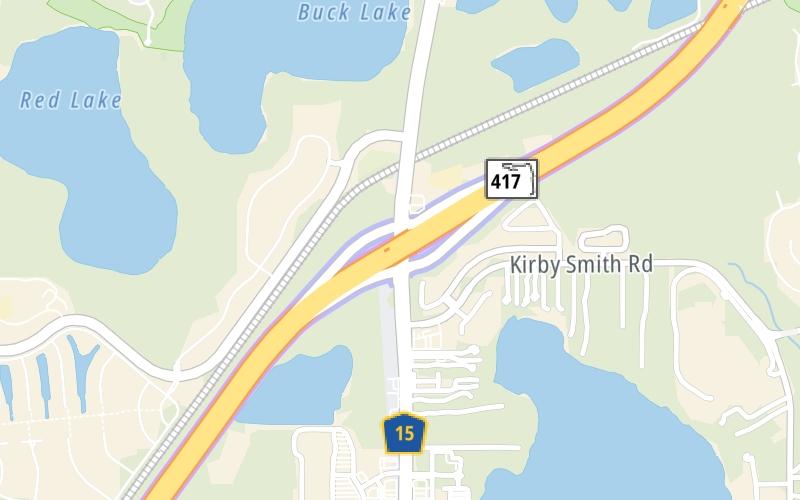 Static map of Central Florida Greeneway at Narcoossee Road