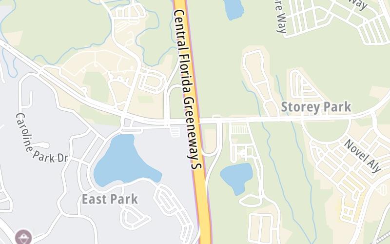 Static map of Central Florida Greeneway at Dowden Road / Innovation Way