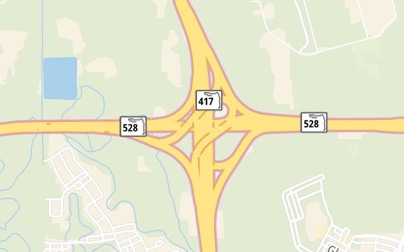 Static map of Central Florida Greeneway at Beachline Expressway