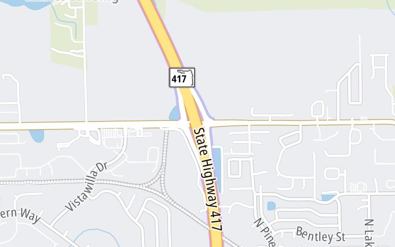 Static map of Central Florida Greeneway at SR 434