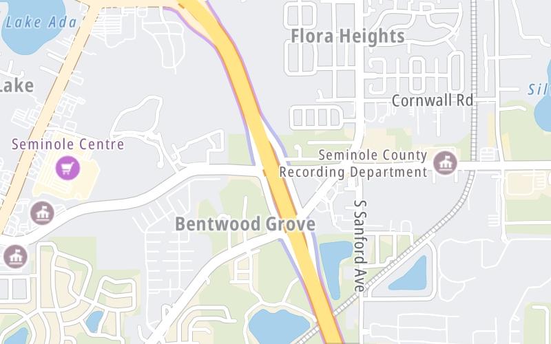 Static map of Central Florida Greeneway at Lake Mary Boulevard / Orlando Sanford Intl Airport/SFB