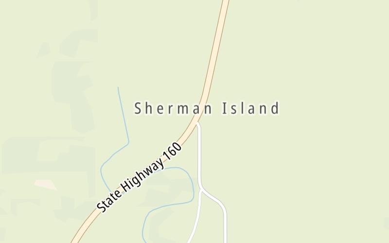 Static map of Antioch Bridge at Sherman Island Cross Road