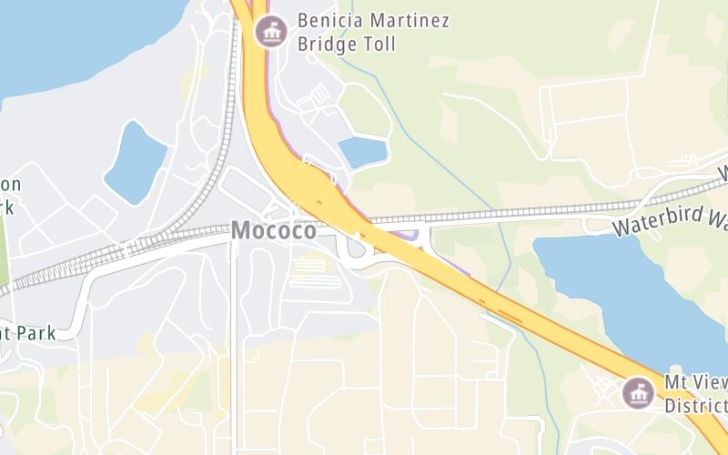 Static map of Benicia Martinez Bridge at Marina Vista Avenue/Waterfront Road