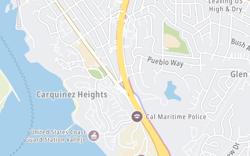 Static map of Carquinez Bridge at Sequoia Ave