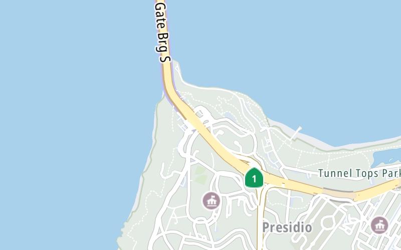 Static map of Golden Gate Bridge at Welcome Center / Lincoln Boulevard