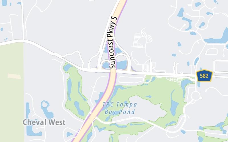 Static map of Suncoast Parkway at Lutz Lake Fern Road