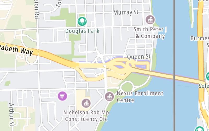 Static map of Peace Bridge at Central Avenue / Niagara Regional Road 124