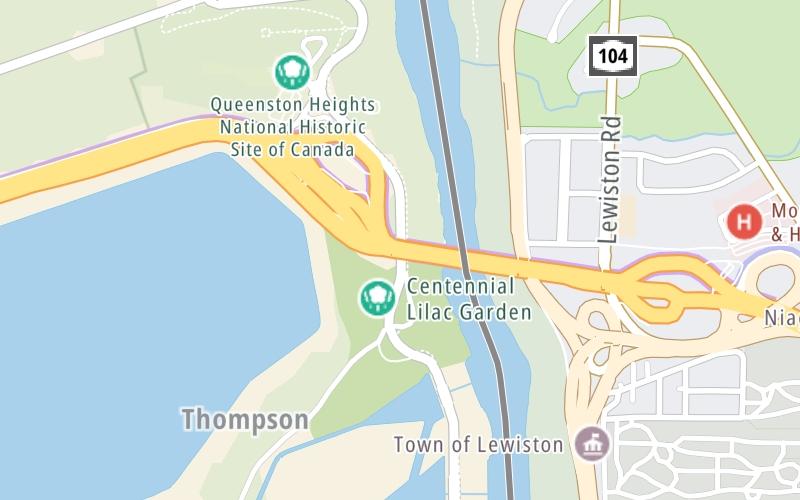 Static map of Lewiston Queenston Bridge at West Side / Canada