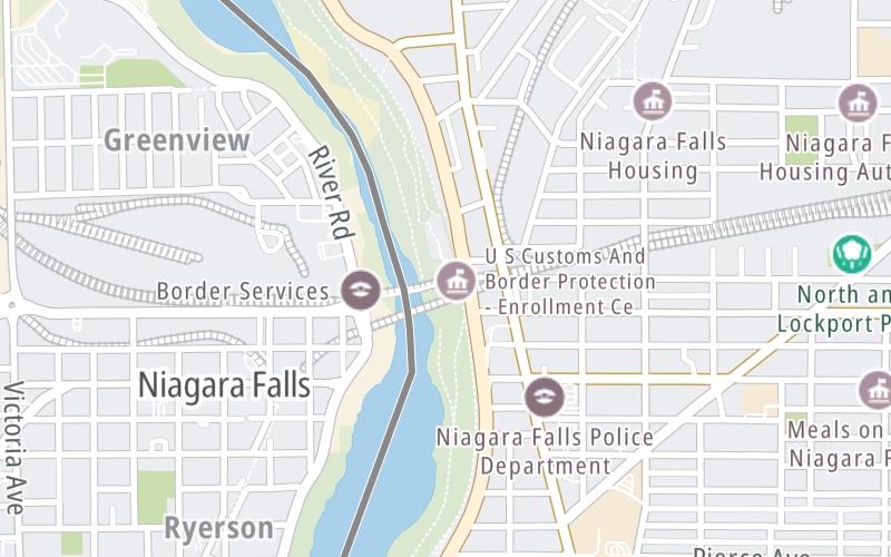 Static map of Whirlpool Rapids Bridge at Whirlpool Rapids Tolls