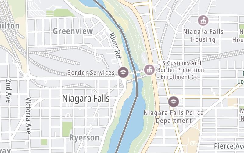 Static map of Whirlpool Rapids Bridge at Niagara River Parkway