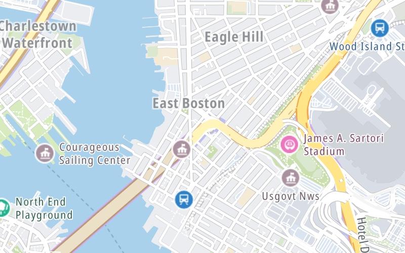 Static map of Sumner Callahan Tunnels at Sumner Tunnel entrance