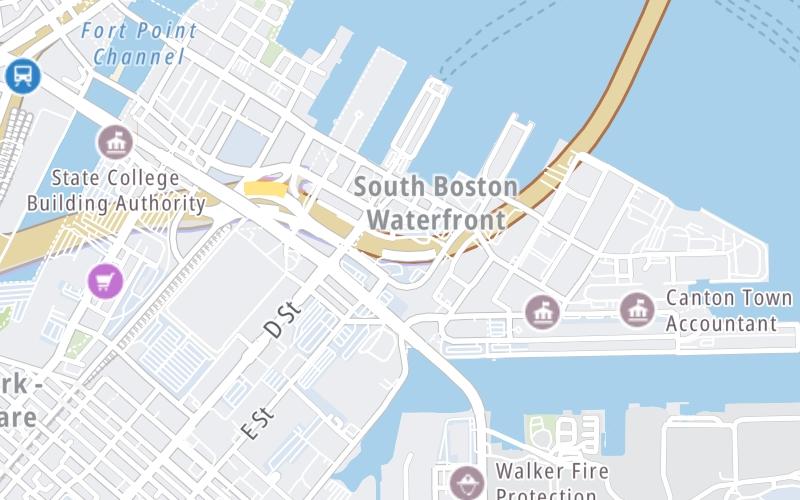 Static map of Ted Williams Tunnel at South Boston / Mass Pike