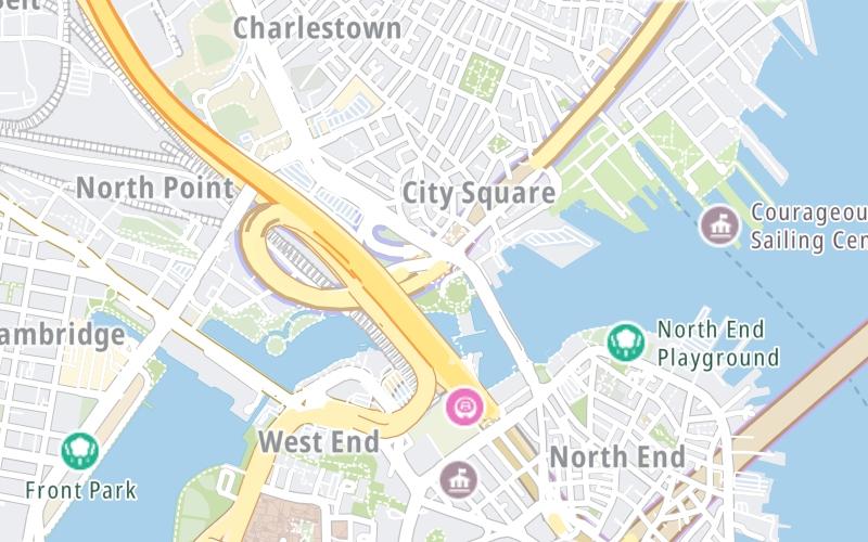 Static map of Tobin Memorial Bridge at Tobin Bridge NB toll gantry