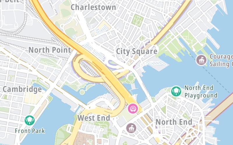 Static map of Tobin Memorial Bridge at Tobin Bridge SB toll gantry