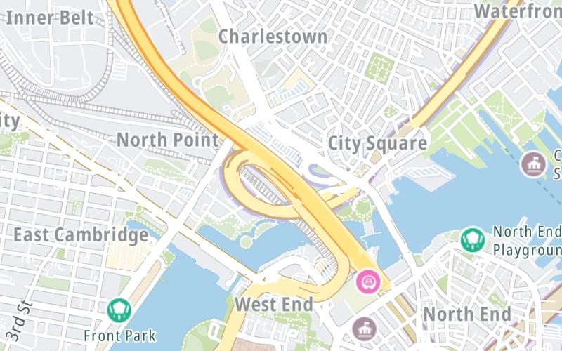 Static map of Tobin Memorial Bridge at I-93 / US 1