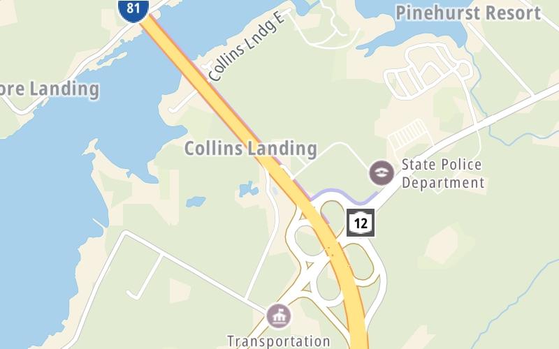 Static map of Thousand Islands Bridge at TI Bridge USA Tolls