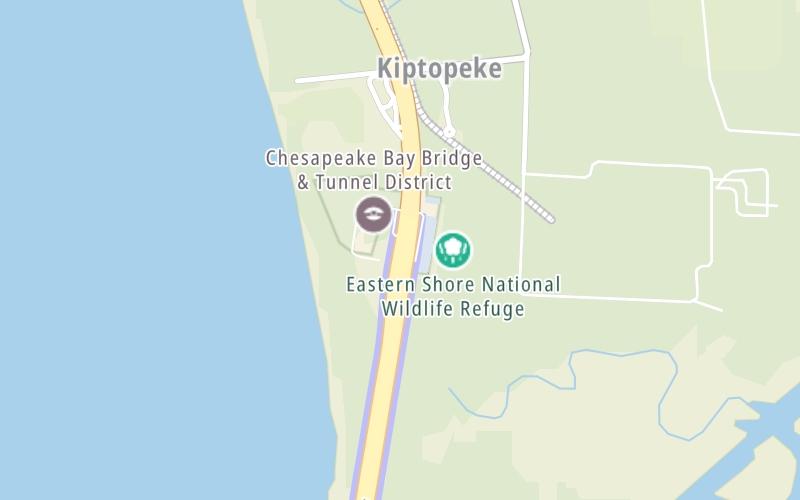 Static map of Chesapeake Bay Bridge Tunnel at North Toll Plaza